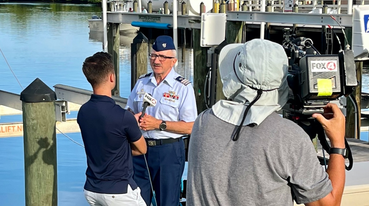 TV crew interviews Anthony Lorenc