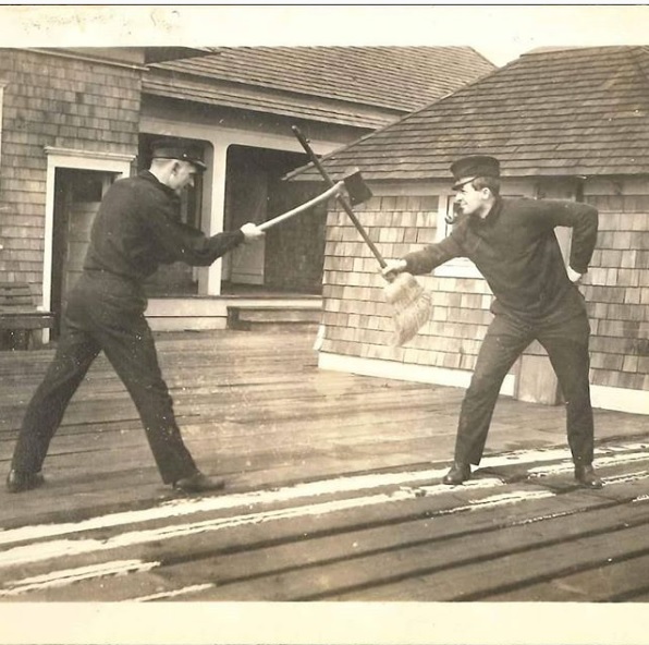 Coastie sword fight